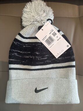 Nike Pom Beanie Black White Striped | NWT Winter Hat